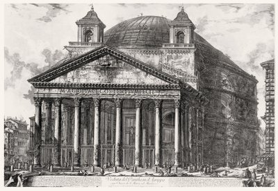 Vista do Panteão, da série "Vistas de Roma", c.1760 de Giovanni Battista Piranesi